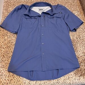Eddie Bauer Atlas Exploration Flex Short Sleeve Men’s fishing shirt Medium Blue